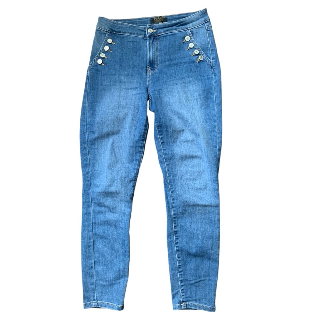 RACHEL ZOE Button Detail Light Wash Jeans Stretch Women’s Size 6/28” BRAND NEW